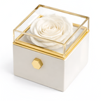 Caja de Rosa Eterna | Rosa Real y Collar Personalizado en Oro 18k